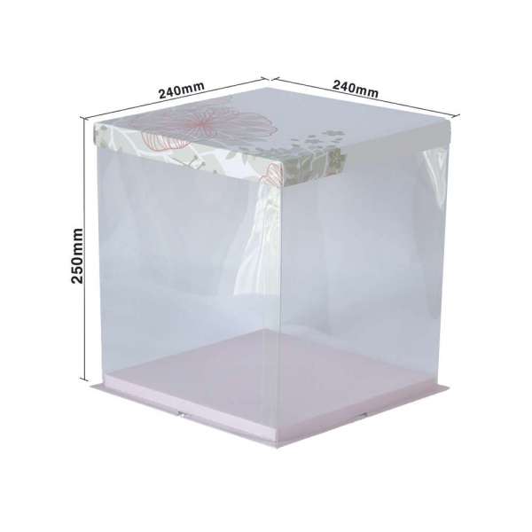 JCYP Round Square Tall Transparent Cake Box Pet Pvc Wedding Birthday Party Gift Box