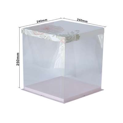 JCYP Round Square Tall Transparent Cake Box Pet Pvc Wedding Birthday Party Gift Box